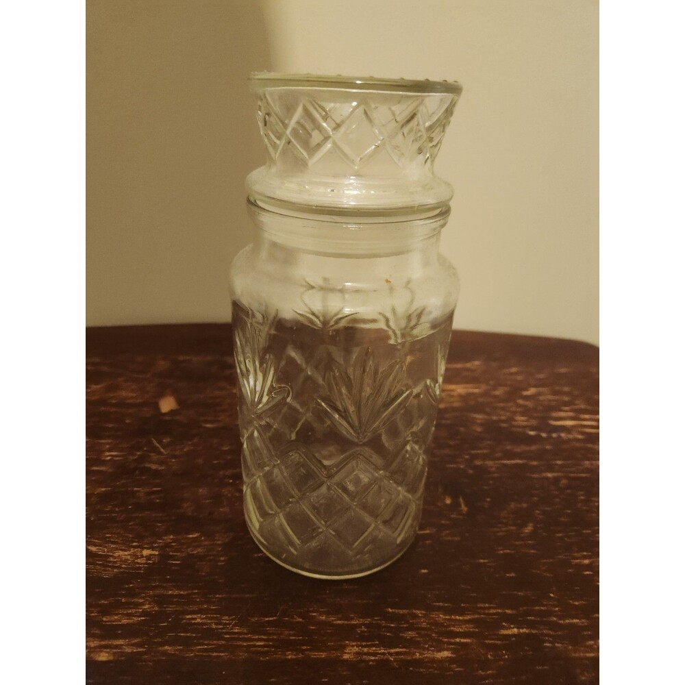 Mr. Peanut Vintage 1983 Clear Glass Canister Planters Jar With Lid 8"